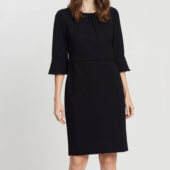 J. Crew Dresses & Skirts - J.crew Womens Bell Sleeve Black Ponte sheath dress size 8